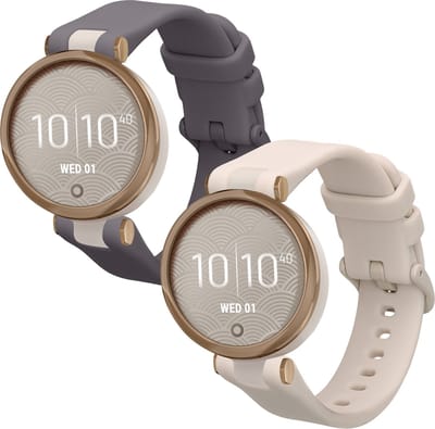kwmobile 2x horlogebandjes geschikt voor Garmin Lily Sport bandje - Smartwatch bandjes van TPU - Activity tracker horloge band in lavendel / beige