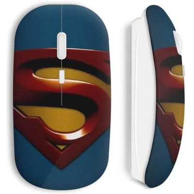 Souris sans fil - Superman - Logo - Multicolore - USB - Compatible Mac et PC