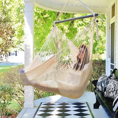 Hangstoel en Hangmat voor Binnen en Buiten, Duurzaam Polyester, Ideaal voor Tuin en Woonkamer