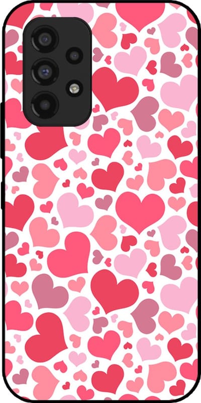 Smartphonica Telefoonhoesje Geschikt voor Samsung Galaxy A53 5G met Hartjes Print - Hearts Design TPU Backcover Case - Kinder Hoesje met Hartjes Design geschikt voor Samsung Galaxy A53 5G