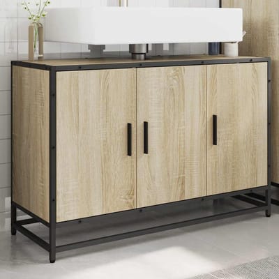 vidaXL - Wastafelkast - Sonoma - eiken - 90x33x60 - cm - bewerkt - hout