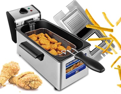 Elektrische Friteuse - Frituurpan - Lekker Frituren - Snelle Opwarming - 3 Liter Capaciteit - Zilverkleurig