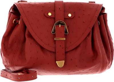 COCCINELLE Leren Schoudertas Alegoria Ostric Handbag Acero Donkerrood