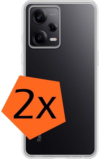 Hoes - 2 Stuks - Geschikt voor Xiaomi Redmi Note 12 Pro+ - Sterk & Shockproof - Case Siliconen - Back Cover - Telefoon Hoes - Transparant
