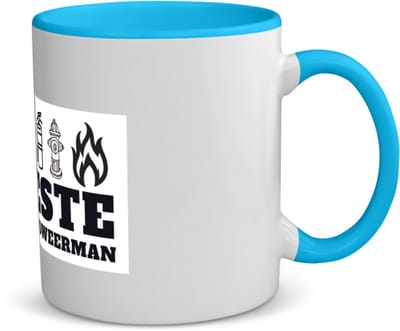 Akyol - beste brandweerman koffiemok - theemok - blauw - Beste brandweerman - collega - cadeau - 350 ML inhoud