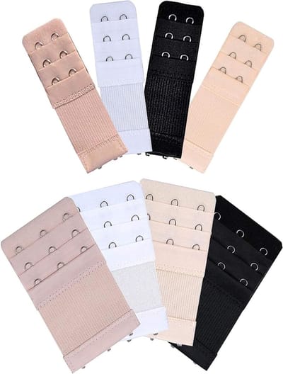 Set van 8 Rekbare Bh-Extensions met 3 Rijen en 2 Haakjes, Comfortabele Bh Sluiting in Diverse Kleuren, One Size voor Vrouwen