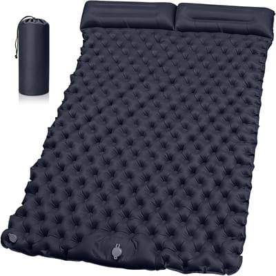 Campingmatras 2 persoons - Luchtbed kamperen - Comfortabel slapen buiten - Ingebouwde pedaal pomp - 200 x 135 cm - Blauw