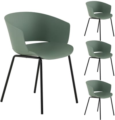Tuinstoel NIVEL, set van 4, van aluminium en kunststof - groen