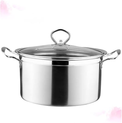 Soeppan Inductie - Kookpan Roestvrijstaal - Snel Maaltijden Bereiden - Gelijkmatige Warmteverdeling - 20x14CM - Zilver
