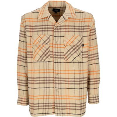 Westridge geweven overhemd havermout herenshirt met lange mouwen