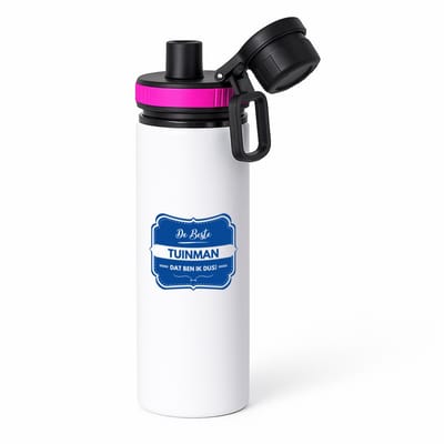 Hacebo® - De beste tuinman waterfles met draaidop roze - Werk - hovenier - werk - afscheidscadeau - verjaardagscadeau - kado - water fles - 850ML