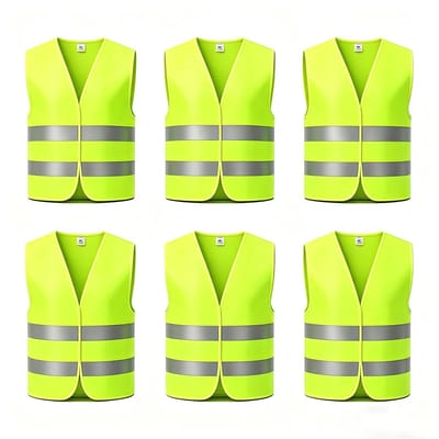 6 Stuks Auto Veiligheidsvesten, Veiligheidsvest met Hoge Zichtbaarheid, 360 Graden Reflecterende Veiligheidsvesten, Wasbaar Reflecterend Vest voor Chauffeurs