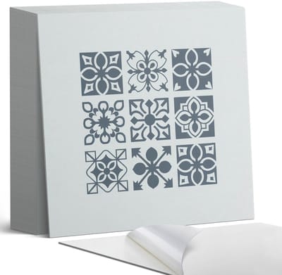 Coloray Plaktegels - Geometrische patronen in vierkanten Zelfklevende Tegels - 20 cm x 20 cm - Grijs Plaktegels - 20 stuks - Vierkant PVC Tegels - Plaktegels Badkamer - Plaktegels Vloer - Vinyltegels Vloer Zelfklevend - Wandtegel Zelfklevend