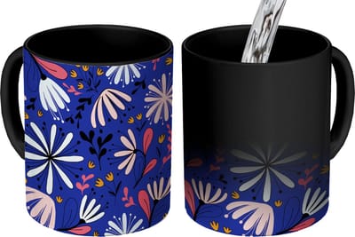 Magische Mok - Foto op Warmte Mokken - Koffiemok - Patronen - Abstract - Bloemen - Magic Mok - Beker - 350 ML - Theemok