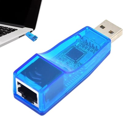 Netwerk Adapter - Ethernet Converter - Internet Verbinding - Snelle Data Transfer - 100 Megabit - Blauw