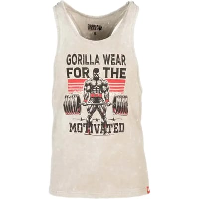 Gorilla Wear Churchill Stringer - Verwassen Groen - S