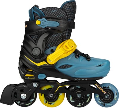Nijdam Skeelers - Verstelbaar - Blacktop Game - Zwart/Blauw - 37-40