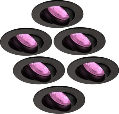 Ledvion - 6X SMART LED Inbouwspot Rio - Zwart - Dimbaar