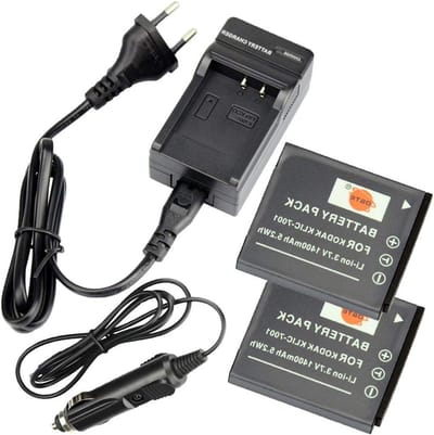 Camera Batterij Set - Reserve Batterij Oplader - Foto's Maken - Incl. Reisoplader - 2 Stuks - Zwart