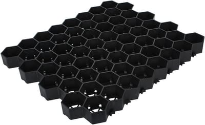 Grindroosters - Grindmatten Oprit - Stabiliseren van Grind - In elkaar Klikkend Systeem - 50x50x4 cm - Zwart