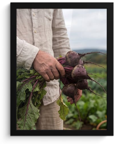 Poster in lijst - Fotolijst 30x40 cm - Posters - Bieten - Vers - Moestuin - Posterlijst zwart - Decoratie - Wanddecoratie woonkamer - Muurdecoratie slaapkamer