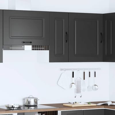 vidaXL - Keukenbovenkast - Kalmar - bewerkt - hout - zwart