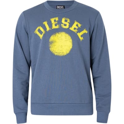 Diesel Distressed Dot-logo blauw sweatshirt