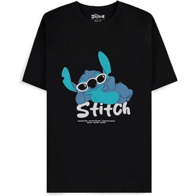 Lilo & Stitch T-shirt - Sunglasses - M tot L - voor Mannen - zwart