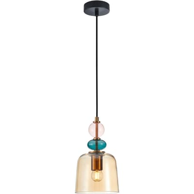 Namos Hanglamp Messing Amber Glas Modern - E27