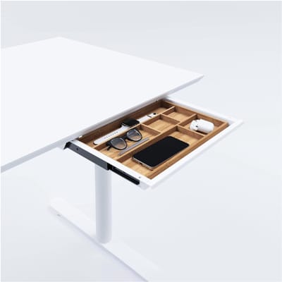 Premium Smalle Ondertafellade 39 cm - Bureaulade Met Kabeldoorvoer - Ruimtebesparende Onderbouw Lade Voor Opgeruimd Bureau - Stijlvol Wit Design