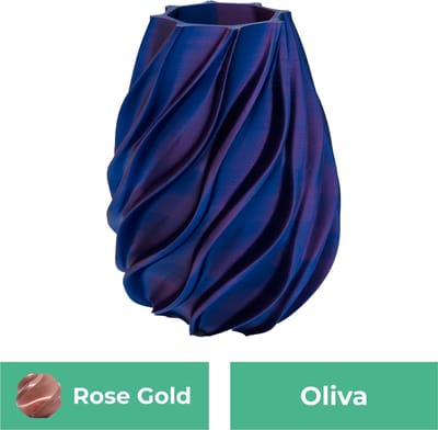 Oliva organische vaas – Decoratieve vaas - Rose Gold - 3d geprinte vaas – geschikt voor droogbloemen - 20CM