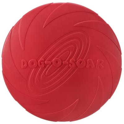 Siliconen vliegende schotel Grappig honden- en kattenspeelgoed Hondenspel Vliegende schijven Bestand tegen kauwen Puppytraining Interactieve huisdierbenodigdheden (Red,S-15CM) rood