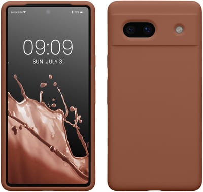 kwmobile telefoonhoesje geschikt voor Google Pixel 7a - Hoesje met siliconen coating - Smartphone case in Mokka