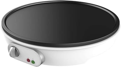 SNJY® Pannenkoekenpan - Pannenkoekenmaker - Crepe Maker - 1000 W - 30,5cm - Wit