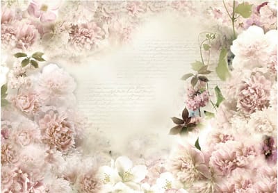 Fotobehangkoning - Behang - Vliesbehang - Fotobehang Roze Bloemen - Subtle scent - 150 x 105 cm