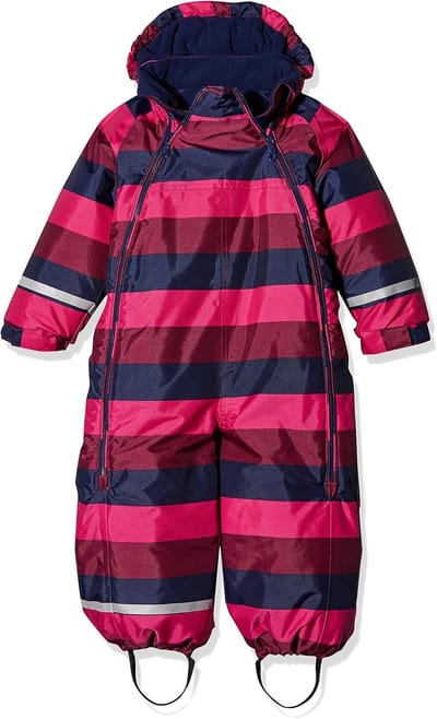 Warme Baby Sneeuwpak in Donkerroze, Bruin en Navy Blauw