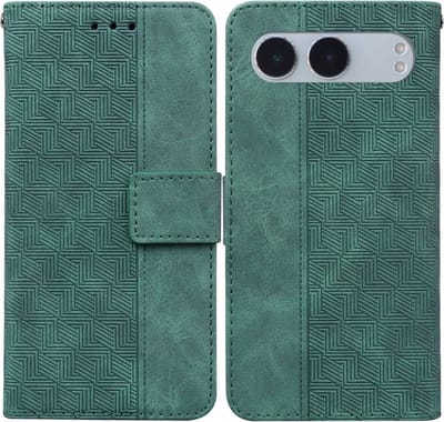 Coverup Hoesje - Geschikt voor OnePlus Nord 4 Hoesje - Coverup Geometric Book Case - Groen