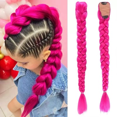 Anime Karakter Cosplay Paars Pruik voor Kinderen Meisjes Anime Kostuum Kapsel 26inch Lange Paardenstaart Pruik met Clips gray