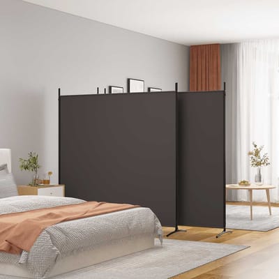 vidaXL - Kamerscherm - met - 4 - panelen - 698x180 - cm - stof - bruin