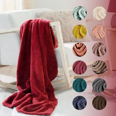 English Home Welsoft Deken - Zachte Bankdeken - Donzige Deken - Kampdeken - Buitendeken - Stranddeken - 120x170 cm - Bordeaux