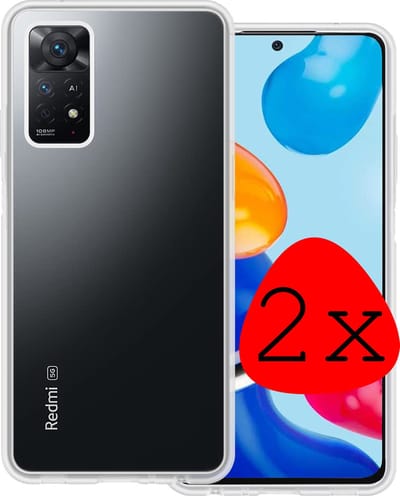 Hoesje 2 Stuks - Geschikt voor Xiaomi Redmi Note 11s - Sterk & Shockproof - Case Siliconen - Back Cover - Telefoon Hoes - Transparant