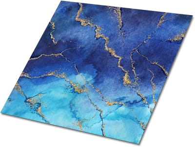 Tulup PVC Tegels - Blauwe Marmer Vinyl Tegels - 30 cm x 30 cm - Veelkleurig Zelfklevende Vinyl Tegels - Verpakking van 9 stuks - Wand PVC Tegels - Marmer Plaktegels - Vinyl Wandtegels - Plaktegels keuken en Badkamer