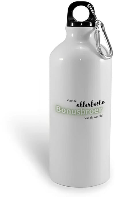 Hacebo® - voor de allerbeste bonusbroer van de wereld waterfles - Broer - de beste bonusbroer - verjaardagscadeau - verjaardag - cadeau - cadeautje voor broer - broer artikelen - kado - geschenk - gift - water fles - 400ML