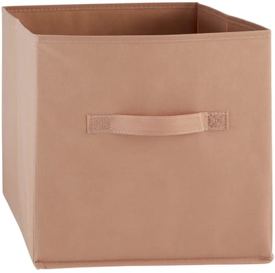 5Five Opbergmand/kastmand Square Box - karton/kunststof - 29 liter - terra - 31 x 31 x 31 cm - Vakkenkast manden