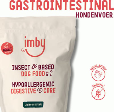 Imby Gastrointestinal hondenvoer - 4kg - 100% natuurlijke hondenbrokken - insecteneiwit - hypoallergeen - graanvrij - hondenvoeding