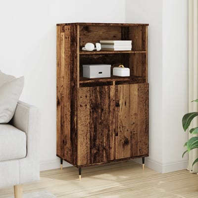 vidaXL - Hoge - kast - 60x36x110 - cm - bewerkt - hout - oud - houtkleurig