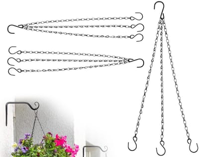 Dailygoods - Cosensi - Dailygoody - Hanging Basket Chain - Vervangingsketting - Geschikt voor Planten - Zwart - 2 Stuks - Voor Decoratie en Ophangsystemen