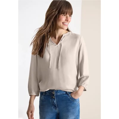 3/4-mouwen blouse met gespleten hals