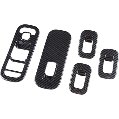 Auto Raamschakelaar Paneel Trim Koolstofvezel Stijl Vervanging voor MercedesBenz A-Klasse W177 2018+ black