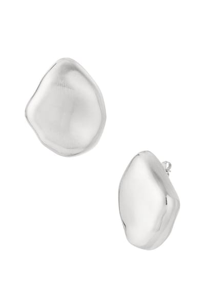Bijoutheek Oorknoppen Abstract Geborsteld Zilver
